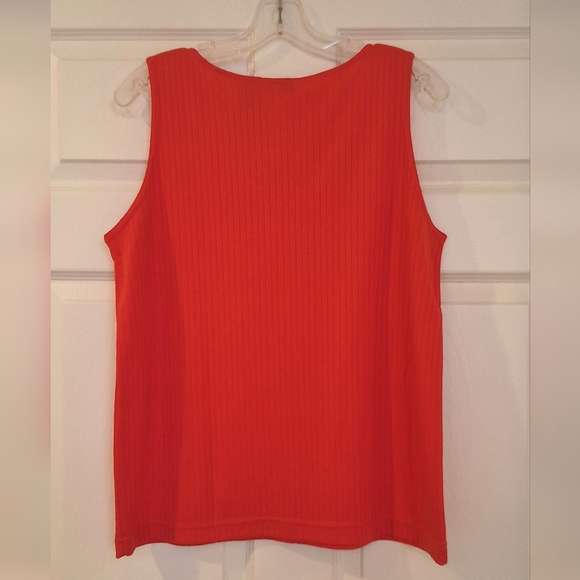 Cabin Creek, Large, Woman's Orange Embroided Tank Top - Picture 4 of 6